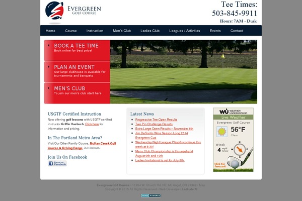 Evergreen theme site design template sample
