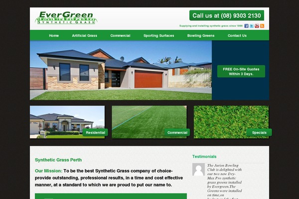Evergreen theme site design template sample
