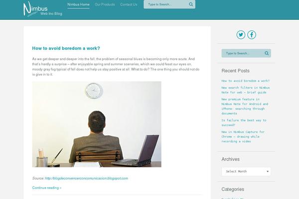 Nimbus theme site design template sample