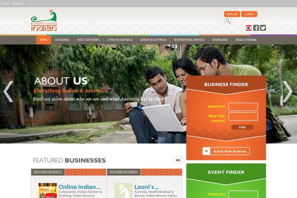 Vantage theme site design template sample