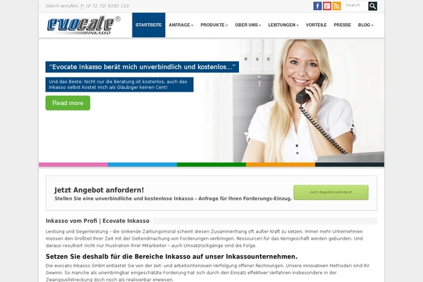 evocate-inkasso.de site used Evocate