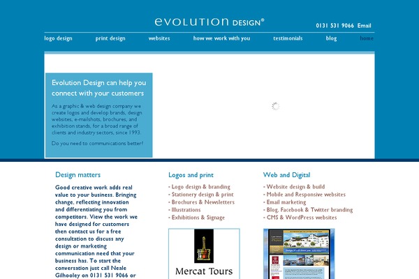 Evolution theme site design template sample