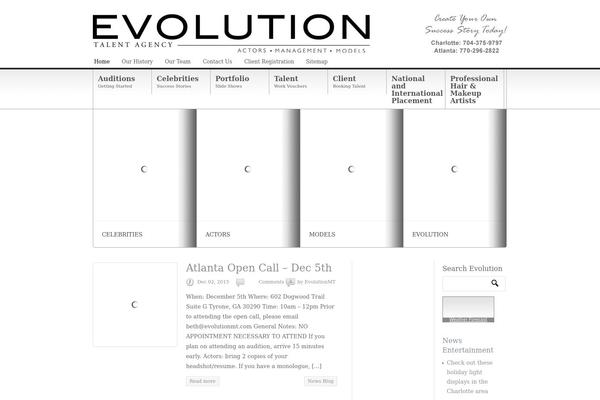 Evolution theme site design template sample