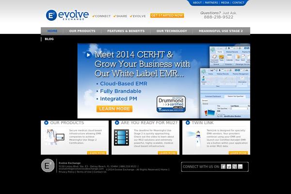 evolve theme site design template sample