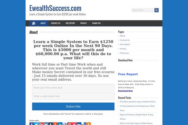 ewealthsuccess.com site used The Bootstrap Blog