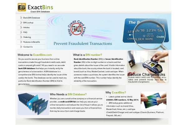 exactbins.com site used Exactbins