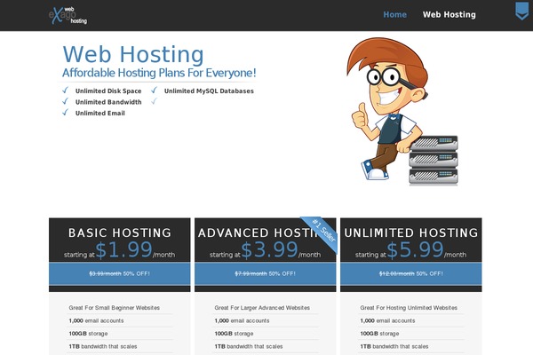 Hostme theme site design template sample