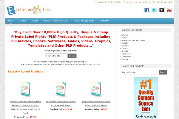 exclusiveniches.com site used Jsc