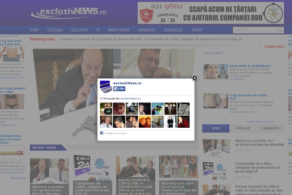 Site using Facebook Like Box plugin