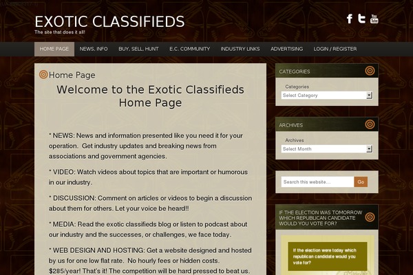 Hunter theme site design template sample