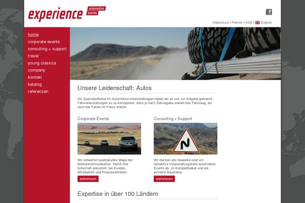 Experience theme site design template sample