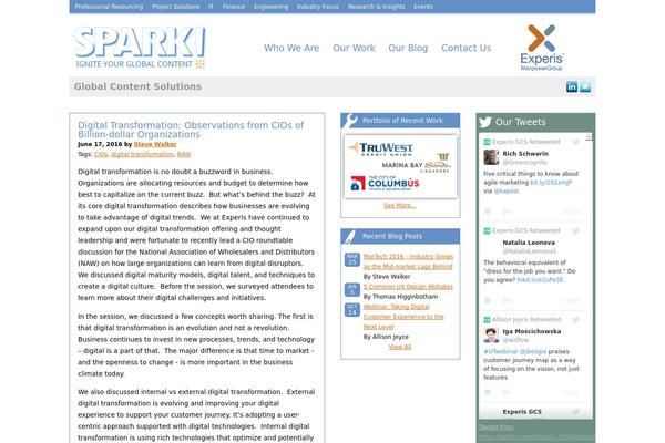Spark theme site design template sample