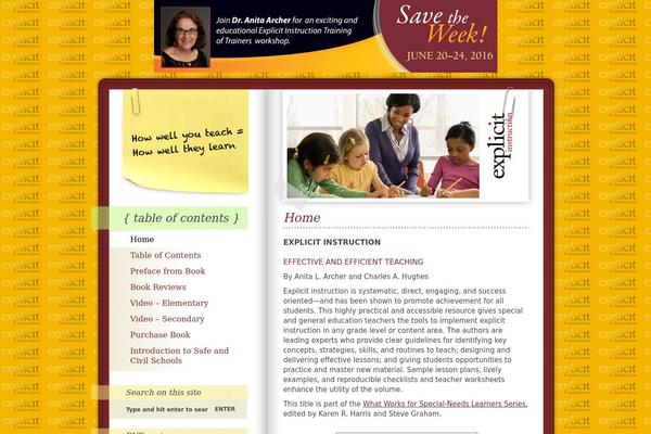 explicitinstruction.org site used Booktemplate