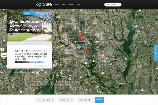 Explorable theme site design template sample