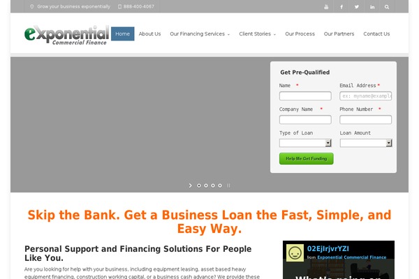 exponentialfinance.com site used Exponantialcommercialfinance