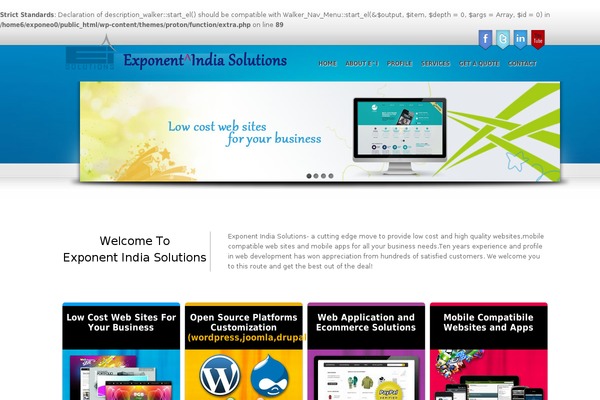 Proton theme site design template sample