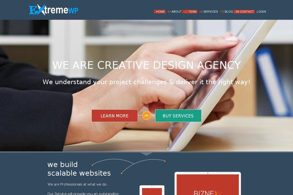 Biznex theme site design template sample