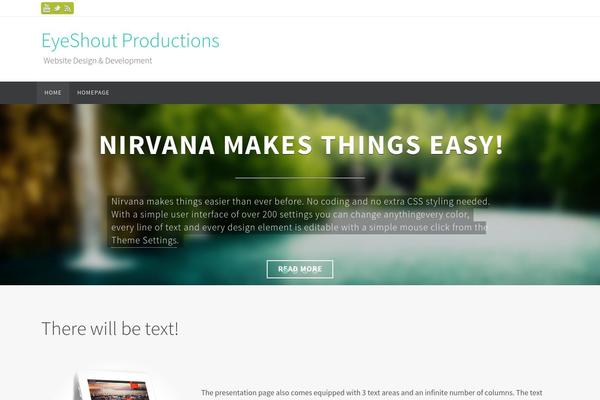 Nirvana theme site design template sample