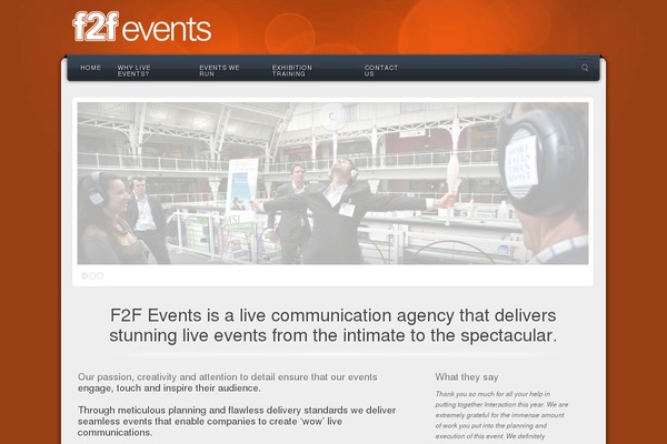 f2fevents.co.uk site used F2f
