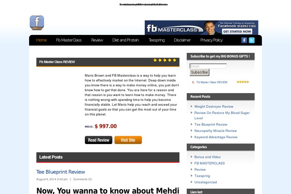 facebookmasterclassreview.com site used Easyreview