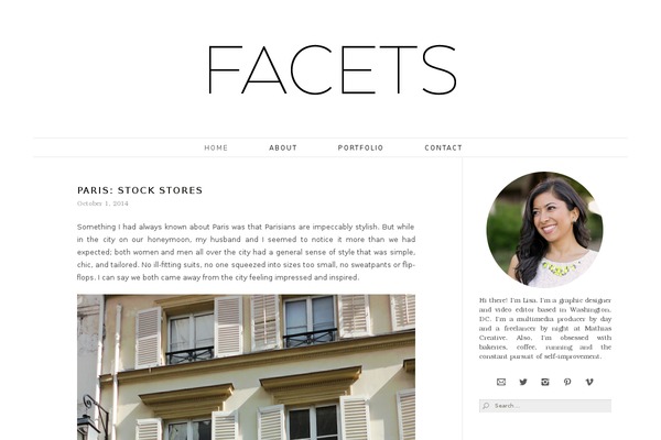 facetsblog.com site used Wanderlusttheme