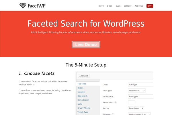 Site using Facetwp plugin
