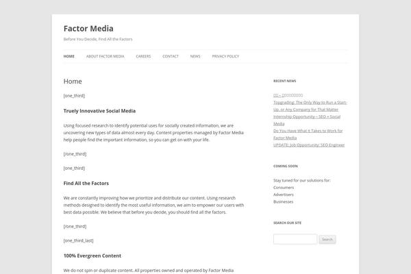 factormedia.com site used Thedeveloper