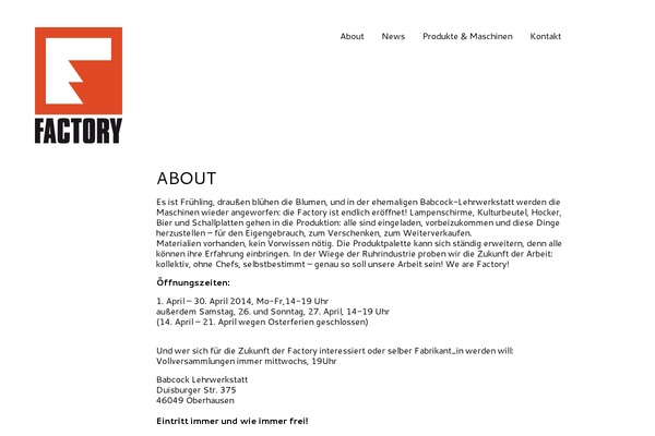 Factory theme site design template sample