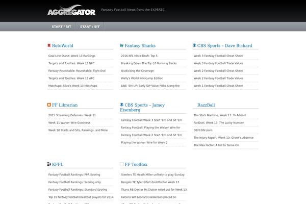 fakefootball.com site used Aggregator