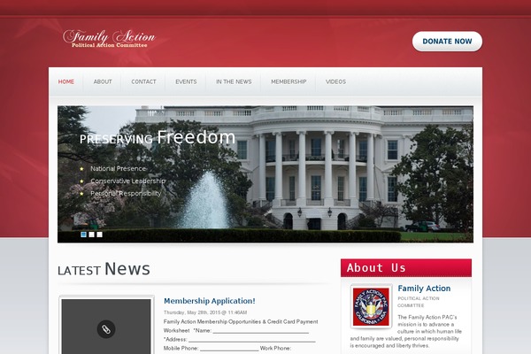 Candidate theme site design template sample