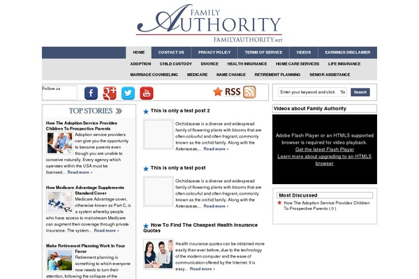 Family theme site design template sample