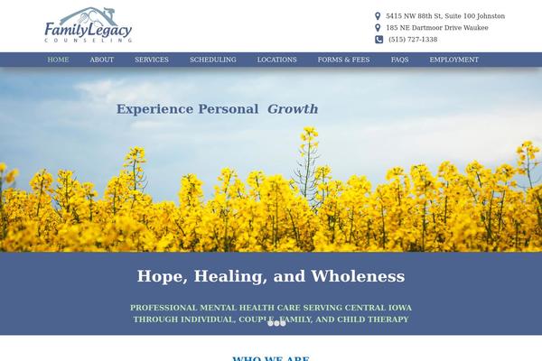 Legacy theme site design template sample