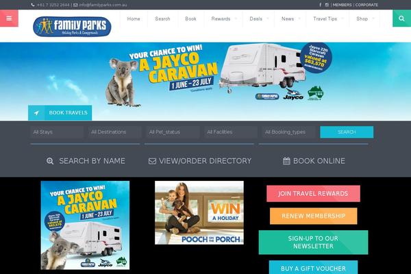 familyparks.com.au site used Lovetravelwp_child