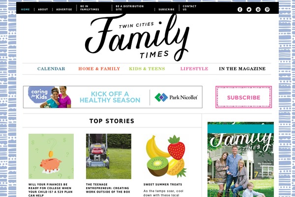 Magazine theme site design template sample