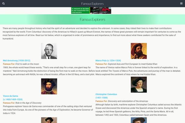Explorer theme site design template sample
