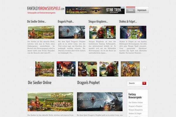 Fantasy theme site design template sample