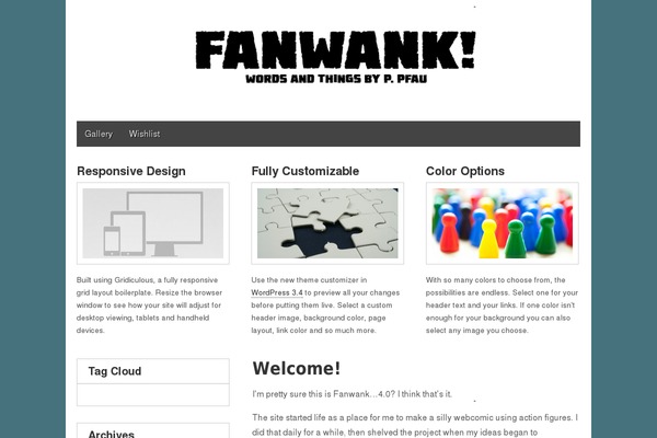 Gridiculous theme site design template sample