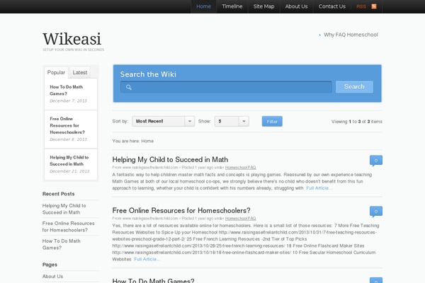 Wikeasi theme site design template sample