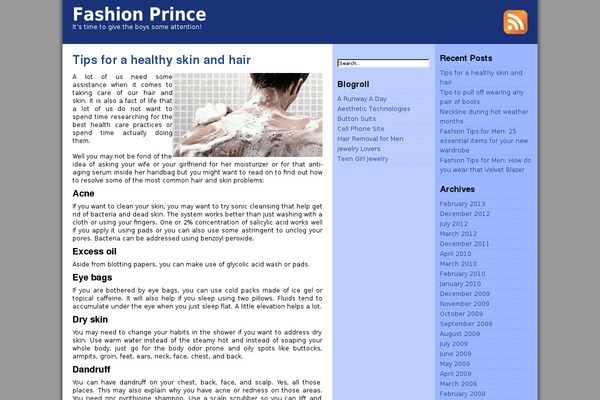 Prosense Blue theme site design template sample