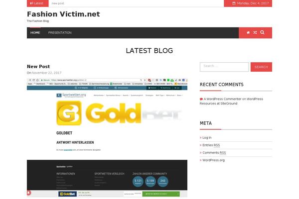 Twenty Sixteen theme site design template sample