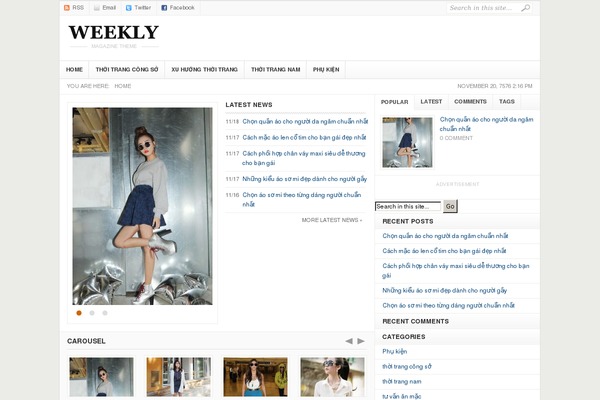 Weekly theme site design template sample