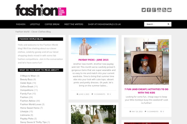 Fashionista theme site design template sample