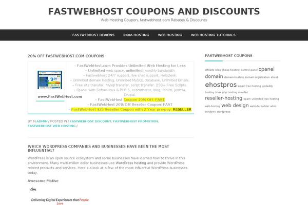 fastwebhostcoupon.com site used Bhost