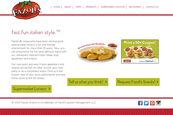 fazolissnacks.com site used Fazolis
