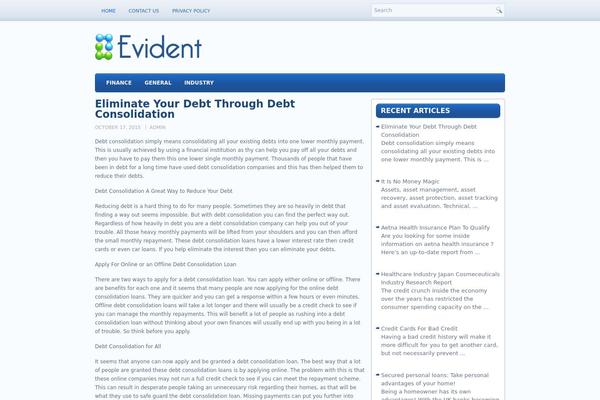Evident theme site design template sample
