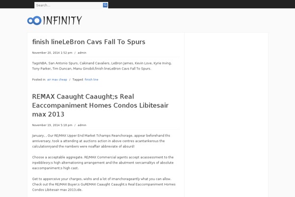 Infinity theme site design template sample