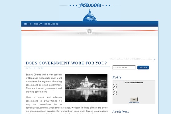 Fed theme site design template sample