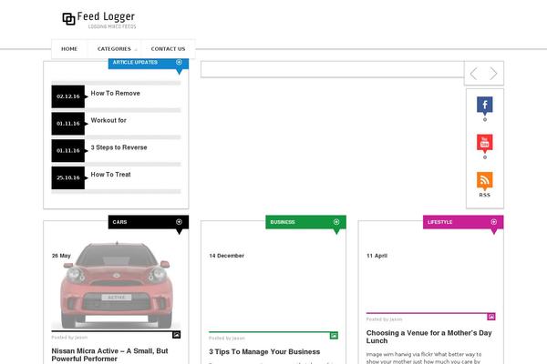 feedlogger.com site used Wp Newstrick