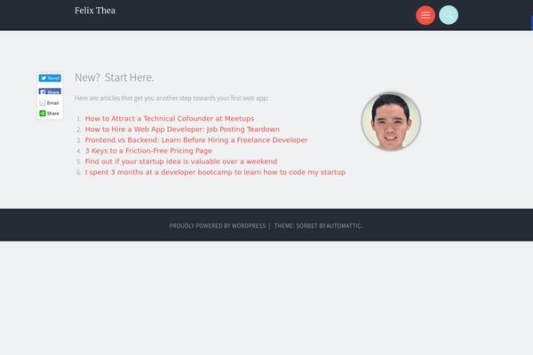 Sorbet theme site design template sample