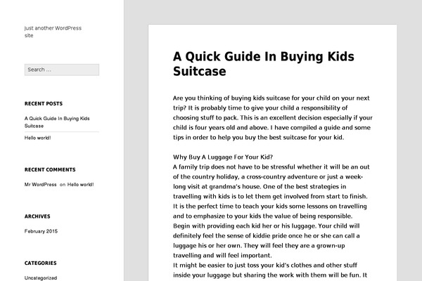 Twenty Fifteen theme site design template sample